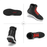 1 x RAW Customer Returns BORLENI motorcycle shoes men summer motorcycle boots men casual breathable motorcycle sneakers zipper with gear shift pad, non-slip sole power sports shoes black, 42 - RRP €89.99