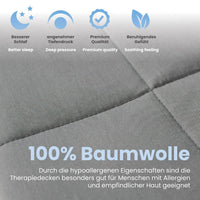 1 x RAW Customer Returns Dailydream Therapy Weighted Blanket Made of Cotton, 4.5Kg for Adults, 135x200cm, Grey - RRP €50.36