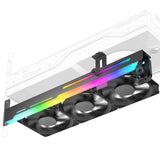 1 x RAW Customer Returns AsiaHorse Graphics Card Bracket with 3 80mm Fan, PWM PC Graphics Card Case Fan, Graphics Card Cooler with ARGB 5V 3Pin LED, Motherboard Control, Black - RRP €26.3