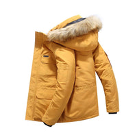 1 x RAW Customer Returns MEYOCEYO Winter Parka Men s Winter Jacket Lined Parka Jacket Warm Winter Coat Outdoor Parka with Hood Jacket Yellow S - RRP €79.15