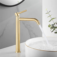 1 x RAW Customer Returns Suguword Gold Bathroom Faucet Wash Basin Faucet Bathroom Faucet High Sink Wash Basin Faucet High Spout Single Lever Mixer for Bathroom Made of Brass - RRP €62.81