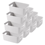 1 x RAW Customer Returns LYLIDIA 10 pieces storage box plastic storage basket with handles kitchen cabinet organizer box baskets storage plastic box for bathroom shelf plastic box gray  - RRP €27.16