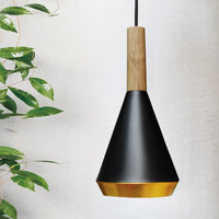 1 x RAW Customer Returns ouglres Pendant Light 1 Bulb Black, Vintage Wood Hanging Lamp Large, Industrial Metal, Glass Lampshade, Height Adjustable, Modern Pendant Light E27 for Living Room, Bedroom, Dining Room, Kitchen, Diameter 31 cm - RRP €41.34