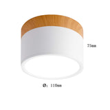 1 x RAW Customer Returns Temgin IP65 ceiling light surface-mounted white matt wood grain LED 12W 3000K warm white ceiling spots aluminum 230V 10cm surface-mounted light ceiling lamp spots bathroom - RRP €29.23