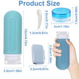 1 x Brand New 15 Pieces Travel Bottles Kit Silicone 89ml Portable Liquid Travel Containers Airplane Liquid Travel Kit with Reusable Squeezable BPA Free for Shampoo, Conditioner, Cream, Lotion - RRP €22.8