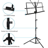 1 x RAW Customer Returns K KASONIC Music Stand, Kasonic 2-in-1 Dual-Use Folding Music Stand and Desktop Book Stand, Portable and Lightweight with Music Sheet Clip Holder - RRP €20.16