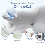 1 x RAW Customer Returns Elegear Memory Foam Pillow with Cooling Pillowcase, Pillow for Neck Pain, Side Sleeper Pillow, Ergonomic Pillow, Orthopedic Pillow for Side, Back, Stomach Sleepers 63x 10 14 x36CM - RRP €28.06