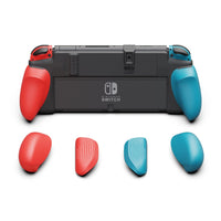 1 x RAW Customer Returns Skull Co. NeoGrip for Nintendo Switch OLED and Regular Model A dockable protective case with interchangeable grips fits all hand sizes No carrying case - Blue L Neon Red R  - RRP €24.99