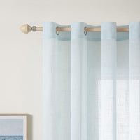 1 x RAW Customer Returns MIULEE Cross Linen Curtains Pure Color Translucent Bedroom Curtains Modern Transparent Decoration for Window Living Room Bedroom Dining Room Kitchen Living Room 2 Sheets 140x260cm Light Blue - RRP €36.19