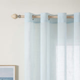 1 x RAW Customer Returns MIULEE Set of 2 Voile Curtains Sheer Linen Curtain with Eyelets Transparent Linen Look Curtain Eyelet Curtain Living Room Window Curtain Translucent Decorative Curtain Bedroom 140 x 245 cm W x H Light Blue - RRP €36.69