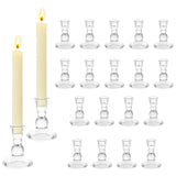 1 x RAW Customer Returns Hewory candle holder glass candle holder stick candles 20 clear stick candle holders glass candle holder stick candle, small candle holder glass candle holder for Christmas decoration table decoration wedding party - RRP €45.36