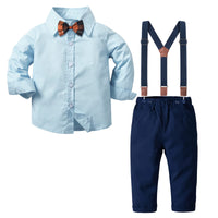 1 x RAW Customer Returns Nwada ClothesBoys Clothing Sets Spring Baby Shirts Suspenders Outfits Newborn Long Sleeve Shirt and Suspenders Set Trousers Easter Outfits Light Blue 2-3 Years - RRP €25.99