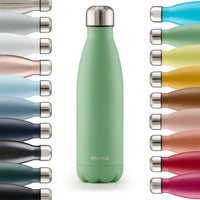 1 x RAW Customer Returns Blumtal drinking bottle stainless steel Charles - Thermos bottle 500 ml - BPA-free thermos drinking bottle cold warm - leak-proof drinking bottle metal 500 ml - Thermos drinking bottle - Summer Green - Green - RRP €12.79