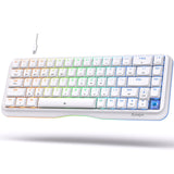 1 x RAW Customer Returns KEMOVE K68se Gaming Mechanical Keyboard with Blue Clicky Switch, Ultra-Compact Mini 68 Keys Anti-Ghosting, Type-C Data Cable, US Layout for PC Windows Gamer Typist, White - RRP €30.24