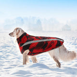 1 x Brand New 5XL Waterproof Dog Coat Jacket Winter Warm Sports Jacket for Dogs with Hole Harness Reflective Strip Windproof Snowsuit for Large Medium Dog Clothes Red - RRP €17.83