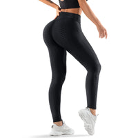 1 x RAW Customer Returns Oielai Tik Tok Women s Sports Leggings, High Waist Push Up Boom Booty Leggings with Tummy Control, Long Sports Pants, Fitness Pants, Yoga Leggings for Women Girls, Black, L - RRP €19.31