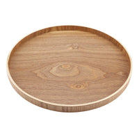 1 x RAW Customer Returns ANKROYU Round Wooden Tray, Serving Tray for Candle Coffee Tea Snacks Fruit, Lightweight Decorative Wooden Tray, Table Tray Food Tray Breakfast Tray 33cm  - RRP €21.49