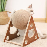 3 x Brand New UKCOCO Pet Accessories 1pc wooden cat scratching ball Sise rope cat climbing stand funny cat toy - RRP €90.72