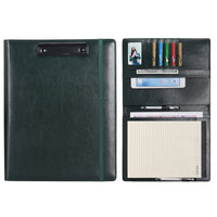 2 x Brand New Wonderpool A4 PU Leather Clipboards Writing Folders Notepad with Inner Pocket - Writing Padfolio File Document Case Holder for Office Travel School Hotel Hospital Green, A4  - RRP €38.42