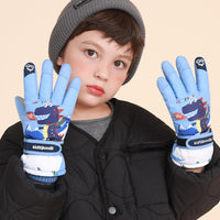 1 x Brand New Bncxdc children s snow gloves, girls ski gloves, girls ski gloves for boys and girls from 6 to 12 years, windproof and waterproof outdoor fleece gloves for skiing and cycling, blue - RRP €30.0