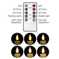 1 x RAW Customer Returns PChero LED candles with remote control, set of 6 electric candles, LED stick candles, short, real wax, flickering flame with timer function for Halloween, New Year s Eve, party, room decoration, Christmas, living room - RRP €27.53