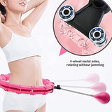 3 x Brand New Smart Hula Hoop Adults for Weight Loss 24 Knots Adjustable Quiet Hula Hoop with Weight Ball 360 Automatic Rotating for Beginners Weight Loss Exercise - Pink - RRP €58.86