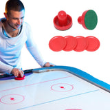 1 x Brand New Air Hockey Pucks Air Hockey Accessories Table Football 8 Pieces Air Hockey Pusher Pucks Set Table Games Pushers Pucks Set 2 Pushers 2 Lints 4 Red Pucks, Replacement for Ice Hockey Tables Small 60 mm  - RRP €20.4