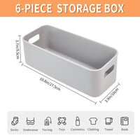 1 x RAW Customer Returns LYLIDIA Plastic Storage Box 30 cm Pack of 6 Gray Small Storage Basket Boxes Storage Organizer Box Baskets Storage for Kitchen Bathroom Cupboard Office Home Shelf Plastic Box - RRP €23.99