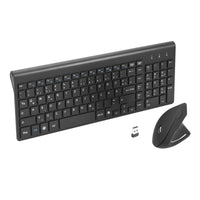 1 x RAW Customer Returns Fonicer 2.4GHz Wireless Vertical Ergonomic Mouse and Keyboard Combo Ultra-thin Portable Size for PC Desktop Computer Laptop Mac Tablet, Black - RRP €49.42