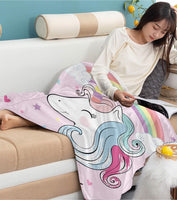 1 x Brand New PQCXXA Unicorn Blanket, Soft Flannel Soft Fleece Blanket for Girls Kids, Microfiber Fleece Blanket for Sofa, Bedroom, Travel Moon, 150x200cm  - RRP €19.2