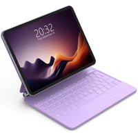 1 x RAW Customer Returns GOOJODOQ for iPad Pro 11 iPad Air 5 4 Keyboard Case, Floating Magnetic Design with Trackpad, QWERTZ Layout 7 Color Backlit Keyboard for iPad Pro 11 iPad Air 5th 4th Generation, Purple - RRP €119.99