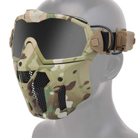 1 x RAW Customer Returns ATAIRSOFT Tactical Airsoft Anti-Fog Anti-Ultraviolet UV Goggles and Mesh Mask Set with Interchangeable Lenses MC  - RRP €47.38