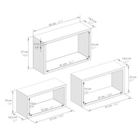 1 x RAW Customer Returns Fiver Furniture, Rectangular Wall Cubes, Set of 3, Giuditta, Olmo Perla, Laminate, Wall Cube Shelf for Kitchen and Living Room, Made in Italy - RRP €68.1