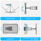 1 x RAW Customer Returns TV wall mount swivel FORGING MOUNT TV mount wall TV mount 650mm long reach rotatable tiltable corner holder for 13-43 inch flat curved TVs up to 35kg max. VESA 200x200mm - RRP €40.33