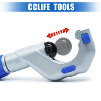 1 x RAW Customer Returns CCLIFE pipe cutter set 5-50 mm, pipe cutter stainless steel with deburrer, pipe cutter cuts clean edges for cutting thin stainless steel, copper pipe, aluminum, PVC etc - RRP €21.06