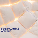 1 x RAW Customer Returns Uniency down duvet 220x240 all year round warm 100 cotton cover duvet 240x220 down and feathers down duvet all year round duvet feather duvet quilt White Filling weight 2100 gr. Oekotex and RDS - RRP €129.99