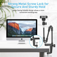 1 x RAW Customer Returns KDD Webcam Stand with Cell Phone Holder, Camera Mount 25 Foldable Gooseneck Desk Projector Holder for Logitech C922 C930e C920S C920 C615 C960 Brio 4K, Gopro Hero 8 7 6 5 - RRP €30.95