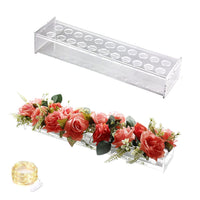 1 x RAW Customer Returns Clear Acrylic Flower Vase, Rectangular Acrylic Flower Vase, Clear Flower Centerpiece 22 Holes  - RRP €24.99