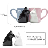 1 x RAW Customer Returns Kiss Cat Coffee Mug Set, Fun and Unique Ceramic Tea Cup Set for Bride and Groom, Matching Gift for Birthday, Anniversary, Wedding, Girlfriend Wife - RRP €23.59