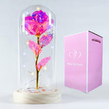 1 x RAW Customer Returns Eternal rose with LED Romantic gift for women Artificial flower Beauty and the Beast With LEDs, glass dome, gift box Valentine s Day, Mother s Day, wedding OriginalCorner  - RRP €20.4