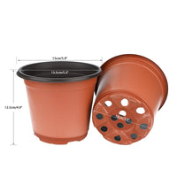 1 x RAW Customer Returns KINGLAKE 50pcs 15CM plant pots plant pots cultivation small flower pot plastic round cultivation pots plastic pots plants for seeds juicy flowers, brick red - RRP €17.99