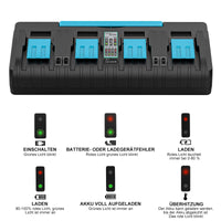 1 x RAW Customer Returns XNJTG 14.4V-18V 4 Port Charger Replacement for makita Charger DC18SF with Four Ports - RRP €92.76