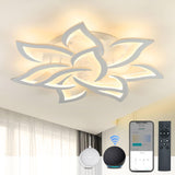 1 x RAW Customer Returns BAYHT Smart Dimmable LED Ceiling Light, Compatible with Alexa Google Home, Flower Ceiling Light for Living Room Bedroom, Modern Ceiling Lighting, Large Chandelier 5 Heads 63cm 45W - RRP €90.74