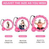 8 x Brand New Hula Hoop Adults, Hula Hoop with Weight Ball 360 Degree Massage, Weighted 24 Removable Segments Hula Hoop Suitable Sports Equipment Home for Beginners - RRP €95.04