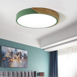 1 x RAW Customer Returns GHiycotdl LED ceiling light, dimmable wooden flush ceiling lamp, ceiling light for living room, bedroom, kitchen, lounge, hallway green  - RRP €42.64