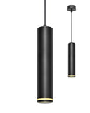 1 x RAW Customer Returns BOYIR Pendant Light Modern Cylinder Black Hanging Lamp 30cm, Hanging Lamp Height Adjustable Aluminum Chandelier with GU10 Socket max. 60 Watt Pendant Lamp Ceiling Lamp for Living Room Bedroom - RRP €26.21