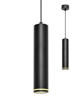 1 x RAW Customer Returns BOYIR Pendant Light Modern Cylinder Black Hanging Lamp 30cm, Hanging Lamp Height Adjustable Aluminum Chandelier with GU10 Socket max. 60 Watt Pendant Lamp Ceiling Lamp for Living Room Bedroom - RRP €26.68