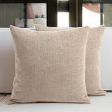 1 x RAW Customer Returns Encasa Chenille Cushion Covers Set of 2 Sand - 20 x20 50x50 cm Decorative Accent Square Throw Pillow Covers For Couch, Home Decor, Sofa - RRP €18.6