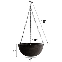 1 x RAW Customer Returns DEAYOU 2 Pack Hanging Planters for Indoor Plants, 10 Inch Hanging Flower Pots with Drainage Holes, Outdoor Garden Planters with Chain and Hook for Balcony, Patio, Porch Marble Pattern  - RRP €23.04