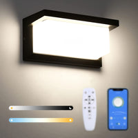 1 x RAW Customer Returns Lightess Outdoor Wall Light Dimmable Smart LED Wall Lamp 2.4G App Control and Remote Control Light 18W IP66 Adjustable Brightness for Balcony - RRP €38.9